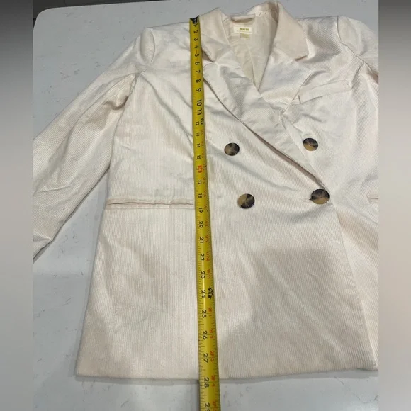 NWT Maeve by Anthropologie Women's Cream Double-Breasted Blazer Size:8P - Picture 11 of 15